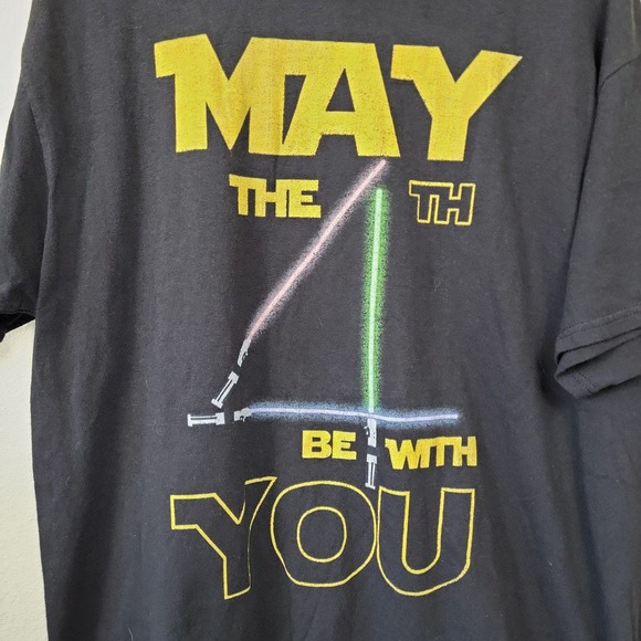 Delta Men's XL May The 4th Be With You Graphic Tee Black Heavy Cotton Starwars - Picture 2 of 7